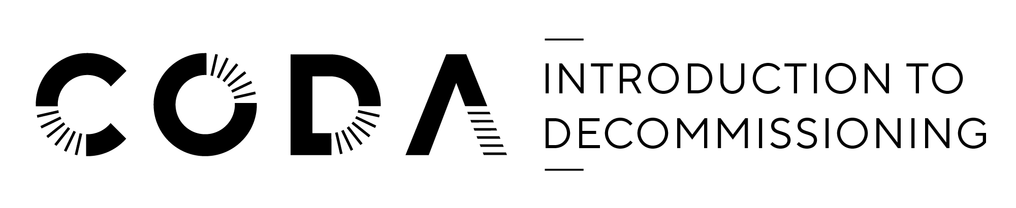 Introduction to Decommissioning logo, horizontal mono