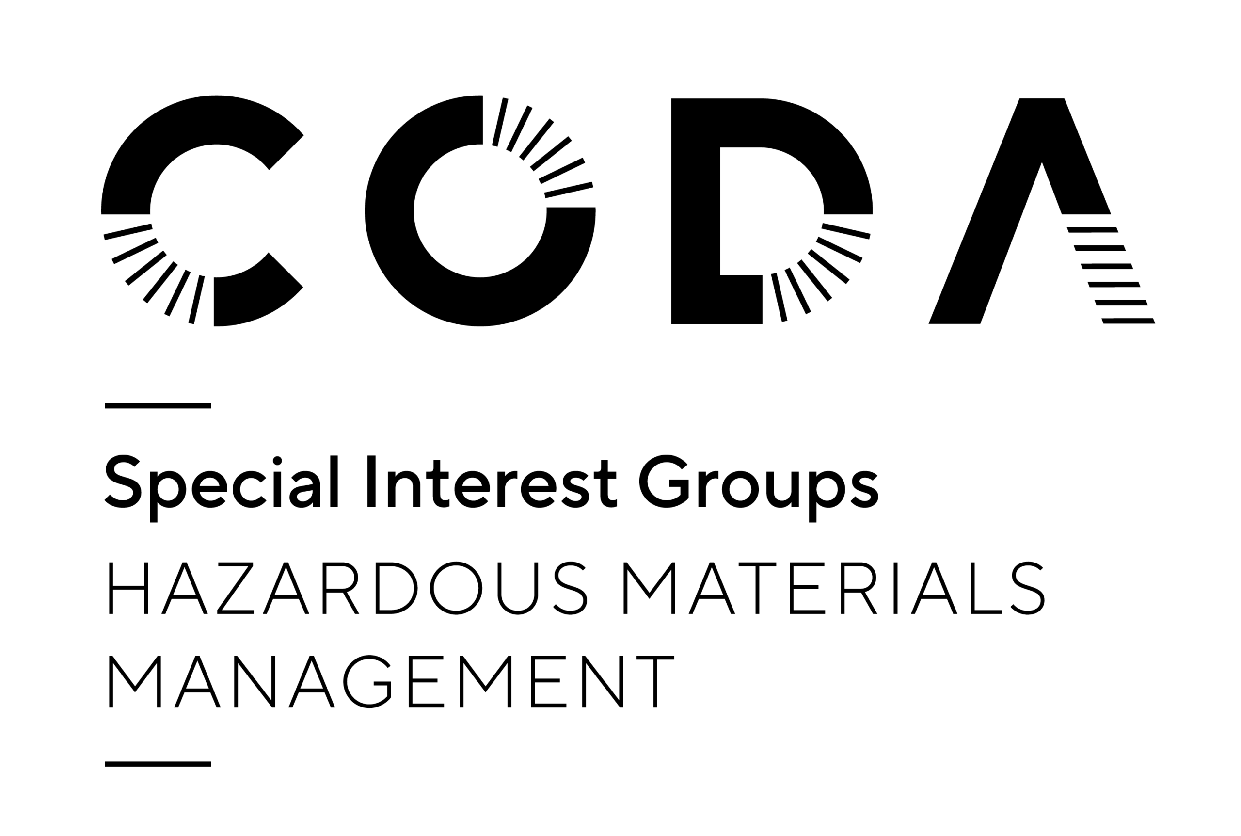 Hazardous Materials Management logo, stacked mono