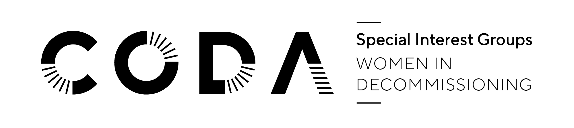 Women in Decommissioning logo, horizontal mono
