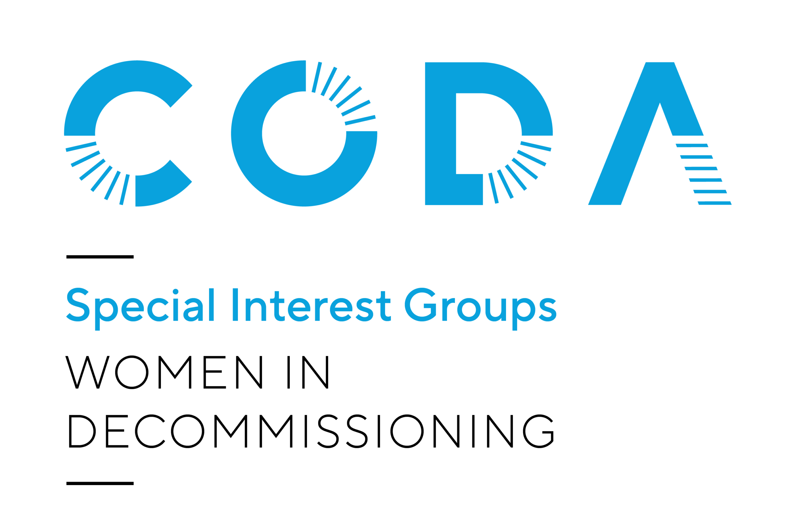 Women in Decommissioning logo, stacked positive